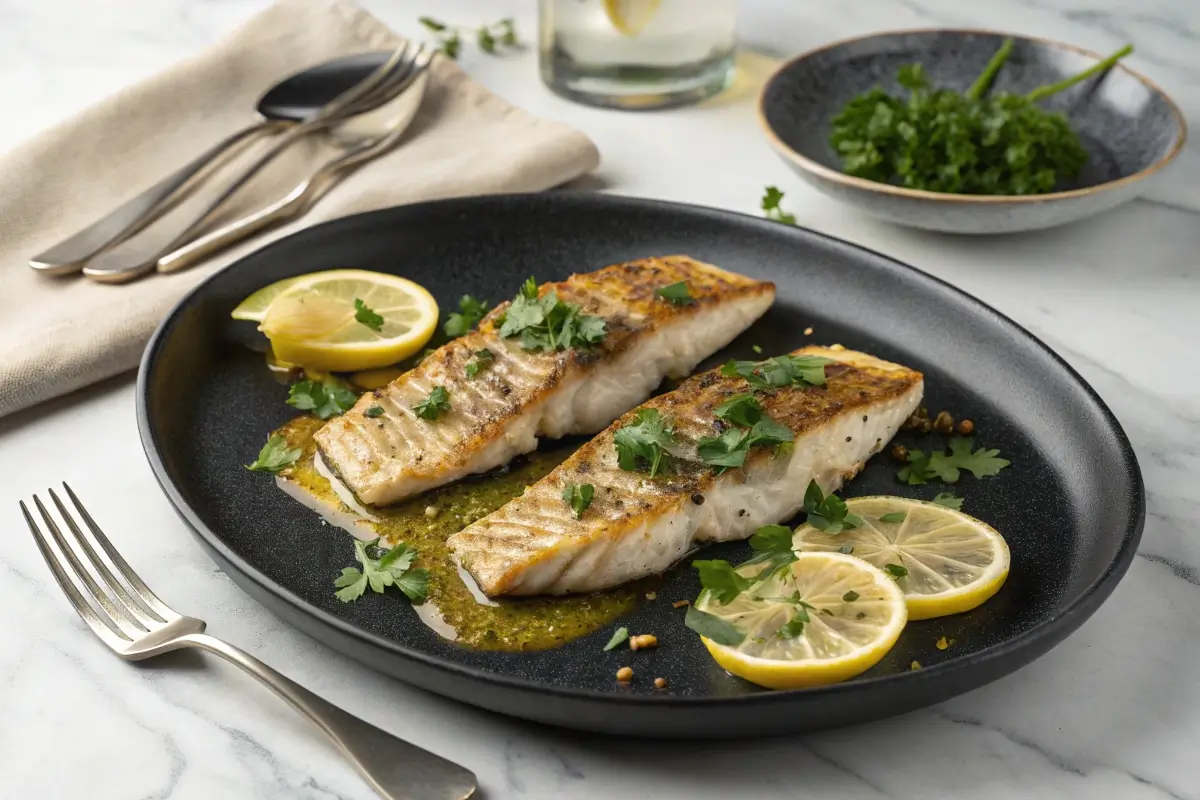 A variety of cooked rockfish dishes, including grilled, baked, and pan-seared fillets, garnished with fresh herbs and lemon slices.